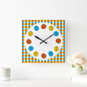 Horloge Carrée Globe circles et check clock square (Maison)