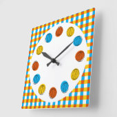 Horloge Carrée Globe circles et check clock square (Angle)