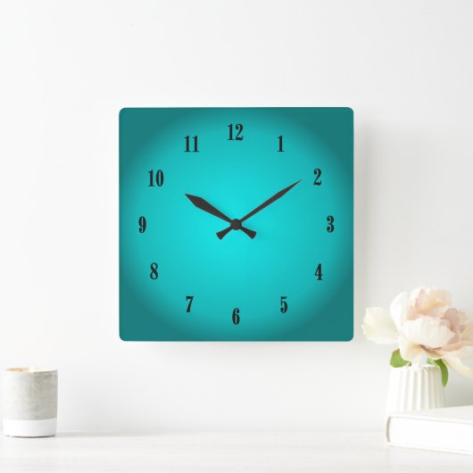 Horloge Carrée Glow Aqua (Maison)