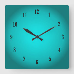Horloge Carrée Glow Aqua