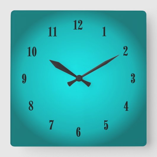 Horloge Carrée Glow Aqua (Recto)