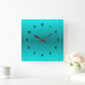 Horloge Carrée Glow Aqua (Maison)