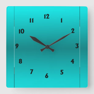 Horloge Carrée Glow Aqua