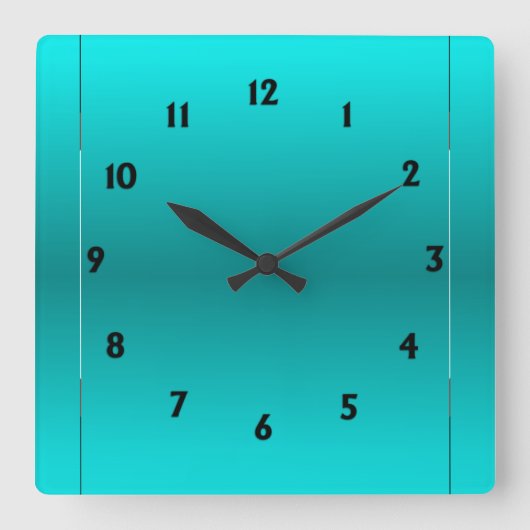Horloge Carrée Glow Aqua (Recto)