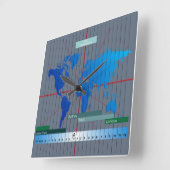 Horloge Carrée GMT d'horloge de fuseau horaire de forex basé (Angle)