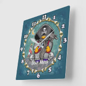 Horloge Carrée Gnome pirate (Angle)