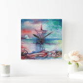 HORLOGE CARRÉE GNOMON ET DAME DU LAC (Maison)