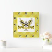 Horloge Carrée Goalie de hockey de terrain (Maison)