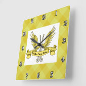 Horloge Carrée Goalie de hockey de terrain (Angle)