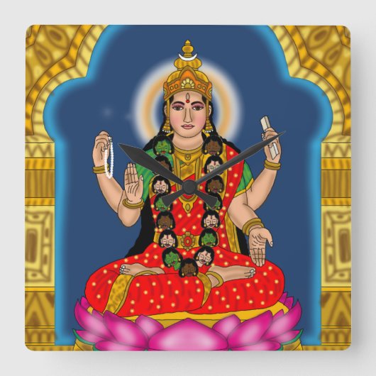 Horloge Carrée Goddess Bhairavi Wall Clock (Recto)