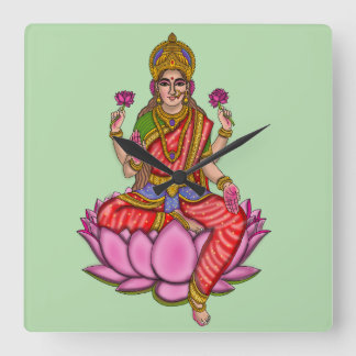Horloge Carrée Goddess Lakshmi Wall Clock