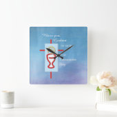 Horloge Carrée Godson, première communion sainte, bleu (Maison)