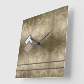 Horloge Carrée Gold damask (Angle)