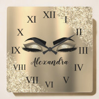 Gold Glitter Sparkle Eyelashes Monogram