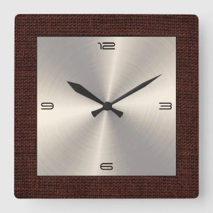 Horloge Carrée Gold Stainless Steel Modern