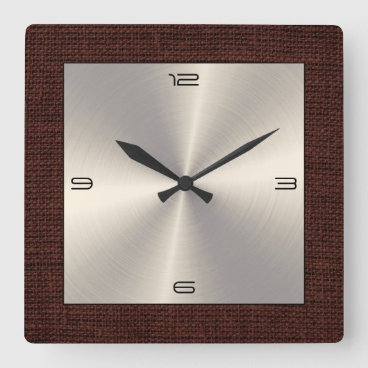 Horloge Carrée Gold Stainless Steel Modern (Recto)