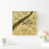 Horloge Carrée Golden 50e anniversaire Mariage Keepsaké (Maison)