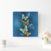 Horloge Carrée Golden butterflies (Maison)