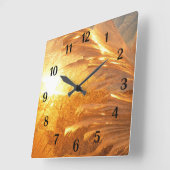 Horloge Carrée Golden Frost (Angle)