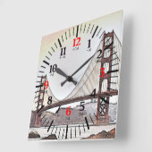 Horloge Carrée Golden Gate (Angle)