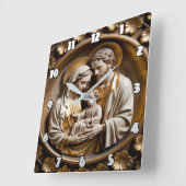 Horloge Carrée Golden Halo Family Devotion Panel (Angle)