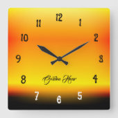 Horloge Carrée Golden Hour Sunset Gradient Wall Clock (Recto)