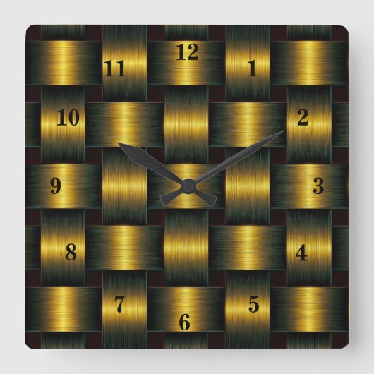 Horloge Carrée Golden Lattice Wall Clock (Recto)