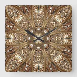 Horloge Carrée Golden Ornate Frame Wall Clock