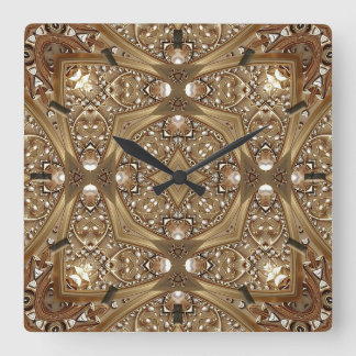 Horloge Carrée Golden Ornate Frame Wall Clock