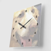 Horloge Carrée Golden Retriever (Angle)