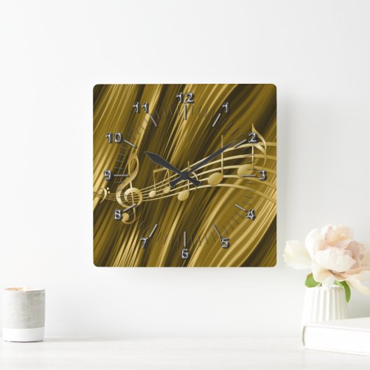 Horloge Carrée Golden violin (Maison)