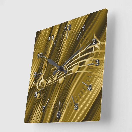 Horloge Carrée Golden violin (Angle)