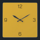 Horloge Carrée Goldenrod Jaune DAA520 Couleur Ajouter Votre Nom O<br><div class="desc">Ajoutez un nom, des initiales ou du texte, ou gardez la couleur seule. La couleur correspond à d'autres éléments du magasin en fonction du nom et du code HEX (triplet hexadécimal à six chiffres) qui s'affiche. Utilisez ce code pour mélanger, mettre en correspondance et customiser tout autre élément pour l'accompagner...</div>