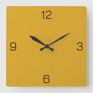 Horloge Carrée Goldenrod Jaune DAA520 Couleur Ajouter Votre Nom O