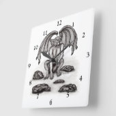 Horloge Carrée Golem Gargoyle (Angle)