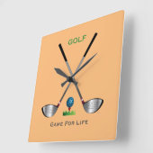 Horloge Carrée GOLF - Jeu pour la vie (Angle)