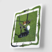 Horloge Carrée Golf Make That Par, (Angle)