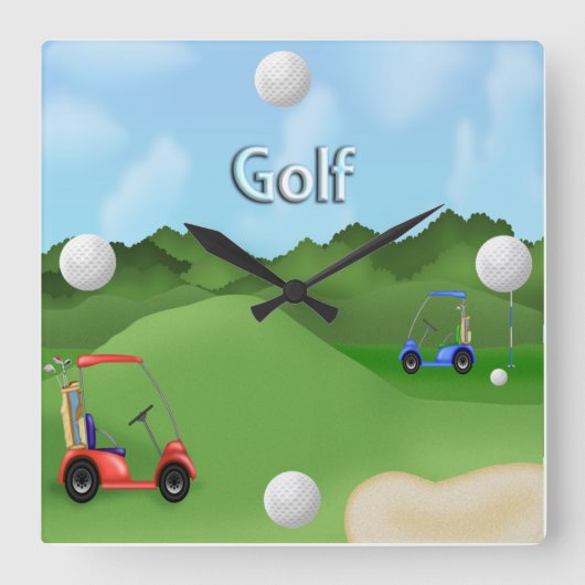 Horloge Carrée Golfing Clock (Recto)