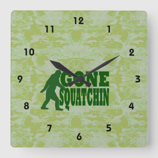 Horloge Carrée Gone Squatchin (Recto)
