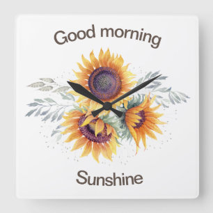 Horloge Carrée good morning sunshine clock