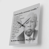 Horloge Carrée Good Trouble, John Lewis, gris (Angle)