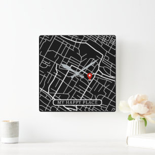 Horloge Carrée Google Accueil Carte de l'emplacement Mon endroit 