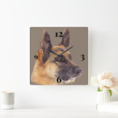Horloge Carrée Gorgeous German Shepherd Wall Clock (Maison)
