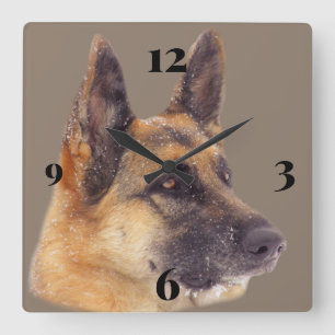 Horloge Carrée Gorgeous German Shepherd Wall Clock