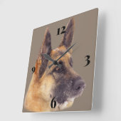 Horloge Carrée Gorgeous German Shepherd Wall Clock (Angle)