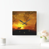 Horloge Carrée Gorgeous Horse Clock (Maison)