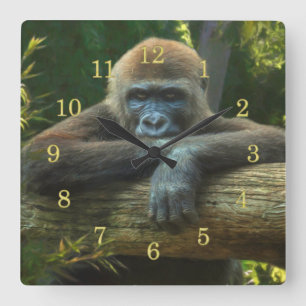 HORLOGE CARRÉE GORILLA "SAVE OUR SPECIES"