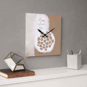 Horloge Carrée gousse de graines de lotus_objet_11