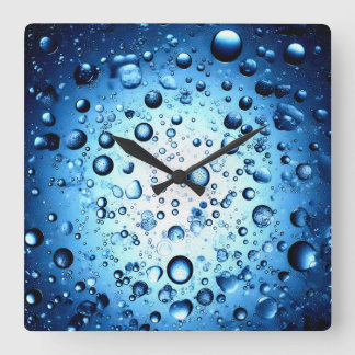 Horloge Carrée gouttelettes d'eau