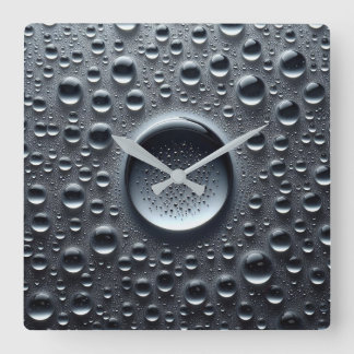 Horloge Carrée gouttes d'eau